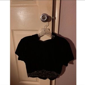 Velvet black crop top